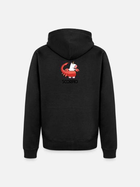Segno zodiacale Scorpione Costellazione dello Scorpione unicorno - Felpa con cappuccio ecologica premium unisex - nero