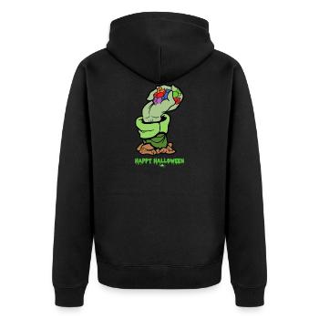 Halloween Monster Zombie Horror Trick or Treat - Unisex Premium Bio Zip Hoodie - Schwarz - Hinten - Nico (187cm)