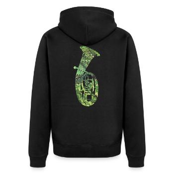 tenorhorn e 35 - Veste à capuche bio Premium Unisexe - noir - Dos - Nico (187cm)