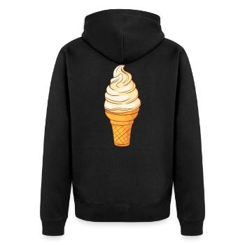 Soft ice cream - Unisex Premium Organic Zip Hoodie - black - Back - Nico (187cm)