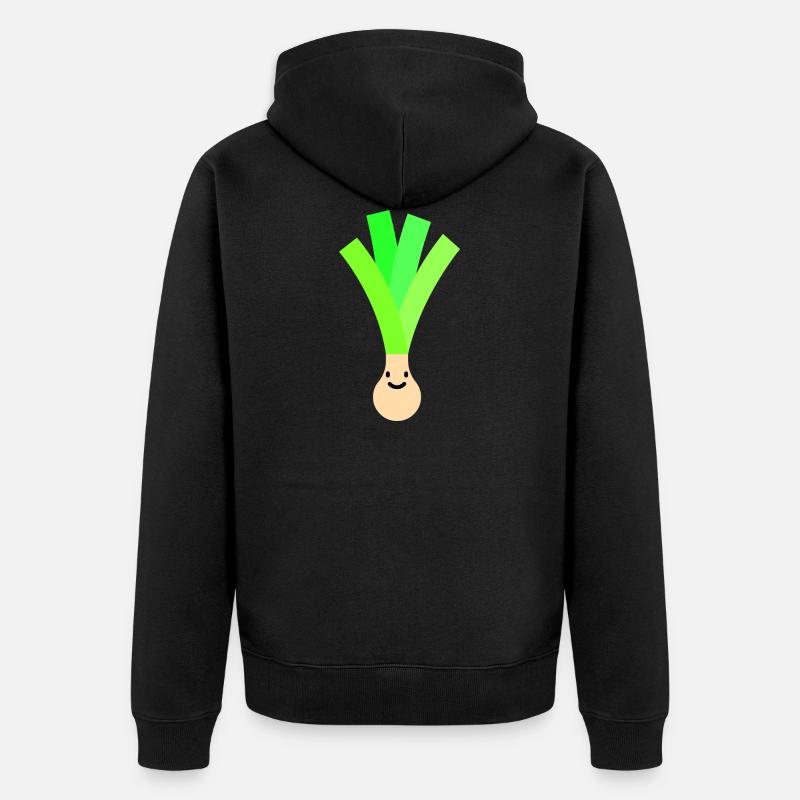 Der Lauch - Unisex Premium Bio Zip Hoodie - Schwarz