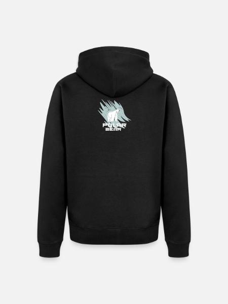 Polar Bär - Unisex Premium Bio Zip Hoodie - Schwarz