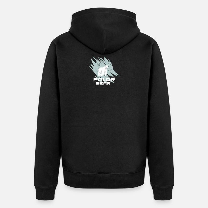Polar Bär - Unisex Premium Bio Zip Hoodie - Schwarz