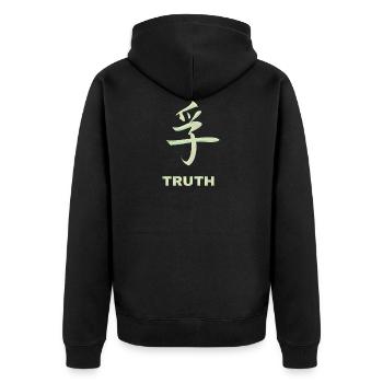 Caractères Vrai Chinois - Veste à capuche bio Premium Unisexe - noir - Dos - Nico (187cm)