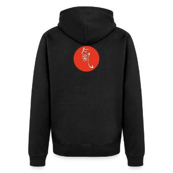 red chi - Unisex Premium Organic Zip Hoodie - black - Back - Nico (187cm)