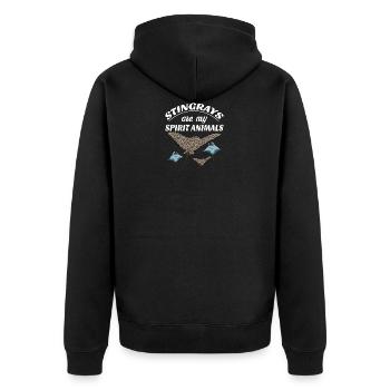 Ray manta ray stingray plate gill river - Unisex Premium Organic Zip Hoodie - black - Back - Nico (187cm)
