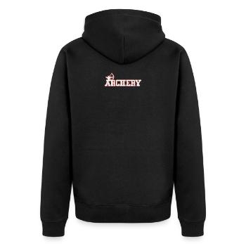 Archery - Unisex Premium Bio Zip Hoodie - Schwarz - Hinten - Nico (187cm)
