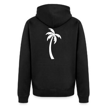 Palm tree - Unisex Premium Organic Zip Hoodie - black - Back - Nico (187cm)