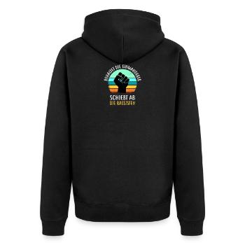Antirassismus Anti-Nazi Gegen Rechts Menschenrecht - Unisex Premium Bio Zip Hoodie - Schwarz - Hinten - Nico (187cm)