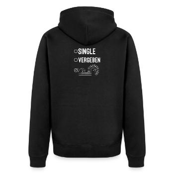 Auto Shirt · ich Liebe Meine Auto · Geschenk - Unisex Premium Bio Zip Hoodie - Schwarz - Hinten - Nico (187cm)