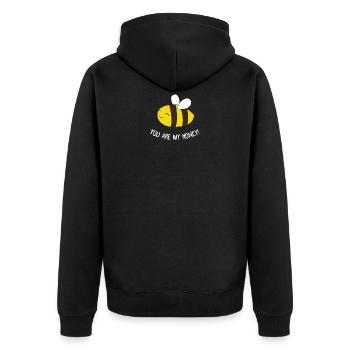 You are my honey - Unisex Premium Bio Zip Hoodie - Schwarz - Hinten - Nico (187cm)