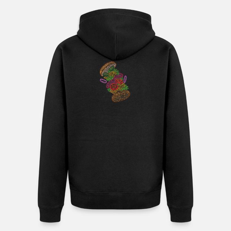 Le burger - Veste à capuche bio Premium Unisexe - noir