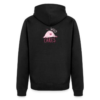 Piggy, qui se soucie du design - Veste à capuche bio Premium Unisexe - noir - Dos - Nico (187cm)