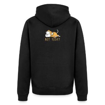 Singe pas imprimé aujourd'hui - Veste à capuche bio Premium Unisexe - noir - Dos - Nico (187cm)