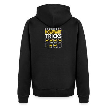 Stubborn Hovawart Tricks - Unisex Premium Organic Zip Hoodie - black - Back - Nico (187cm)