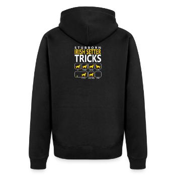 Hartnäckige Irischer Setter-Tricks - Unisex Premium Bio Zip Hoodie - Schwarz - Hinten - Nico (187cm)
