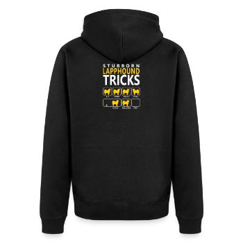 Stubborn Lapphound Tricks - Unisex Premium Organic Zip Hoodie - black - Back - Nico (187cm)
