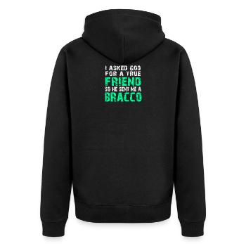 Bracco Italiano - True Friend - Unisex Premium Organic Zip Hoodie - black - Back - Nico (187cm)