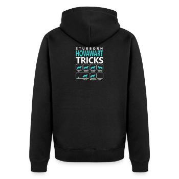 Hartnäckige Hovawart-Tricks - Unisex Premium Bio Zip Hoodie - Schwarz - Hinten - Nico (187cm)