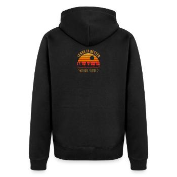 Leave It Better Than You Found It environment - Unisex Premium Organic Zip Hoodie - black - Back - Nico (187cm)