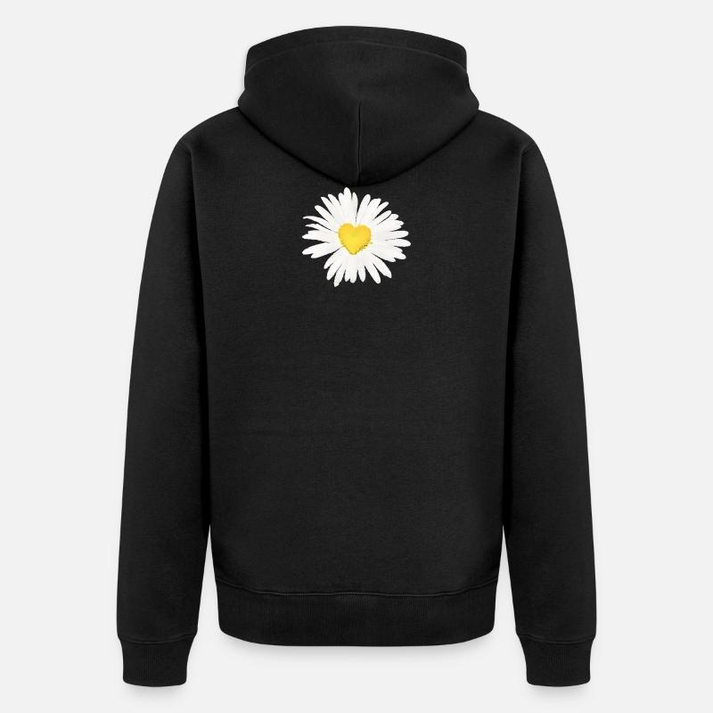 Gaensebluemchen Herz - Unisex Premium Bio Zip Hoodie - Schwarz