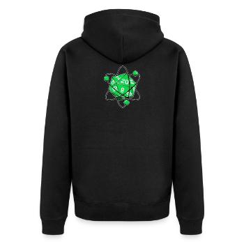Würfel - Unisex Premium Bio Zip Hoodie - Schwarz - Hinten - Nico (187cm)