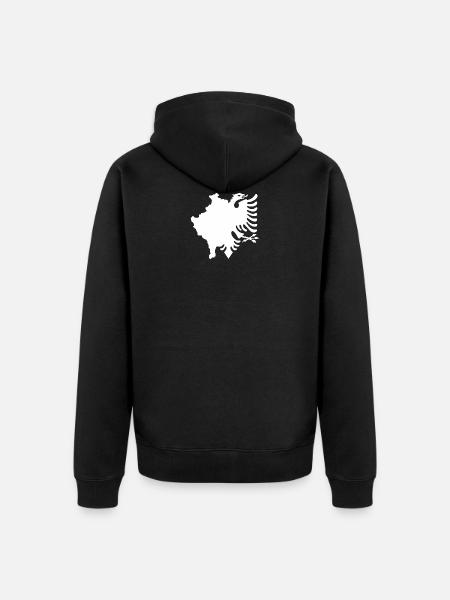 Kosovo - Albanian white - Unisex Premium Organic Zip Hoodie - black