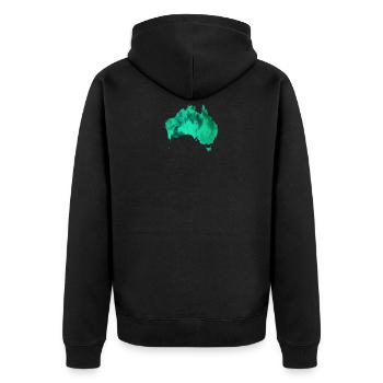 Australien - Unisex Premium Bio Zip Hoodie - Schwarz - Hinten - Nico (187cm)