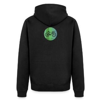 Cyclist - Unisex Premium Organic Zip Hoodie - black - Back - Nico (187cm)