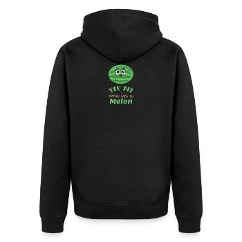 Melon Watermelon Melon Watermelon - Unisex Premium Organic Zip Hoodie - black - Back - Nico (187cm)