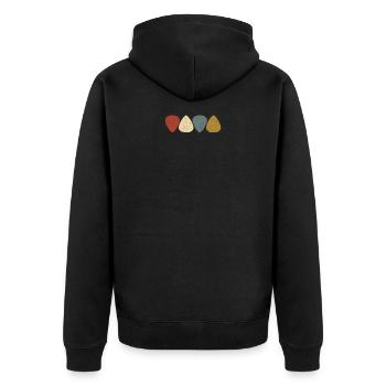 Guitar Pick Gift For Guitarist Retro Vintage - Unisex Premium Organic Zip Hoodie - black - Back - Nico (187cm)