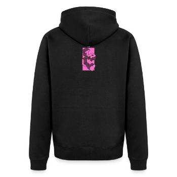 Tiroler Madl Tirolerin I Love Tyrol Retro Urlaub - Unisex Premium Bio Zip Hoodie - Schwarz - Hinten - Nico (187cm)