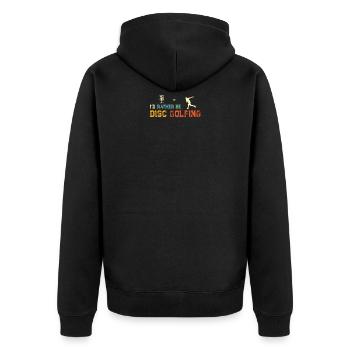 Funny Disc Golf TShirt - Disc Golf Lover Shirt - - Unisex Premium Organic Zip Hoodie - black - Back - Nico (187cm)