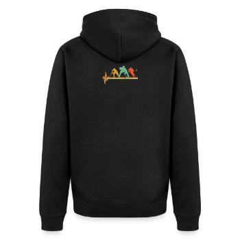 Love Hockey T Shirt - Coole Hockey Spieler Geschenke - I - Unisex Premium Bio Zip Hoodie - Schwarz - Hinten - Nico (187cm)