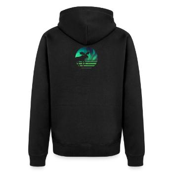 Moose - Unisex Premium Organic Zip Hoodie - black - Back - Nico (187cm)