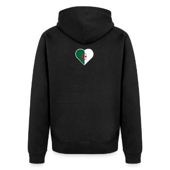My heart beats for Algeria - Unisex Premium Organic Zip Hoodie - black - Back - Nico (187cm)