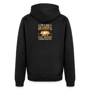 Perfect Taxi Driver Design Quote Grandpa And Taxi - Unisex Premium Bio Zip Hoodie - Schwarz - Hinten - Nico (187cm)