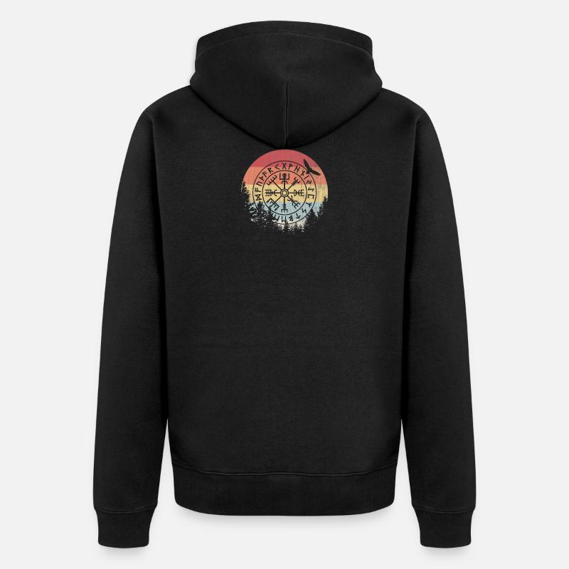 Écriture runique - Veste à capuche bio Premium Unisexe - noir