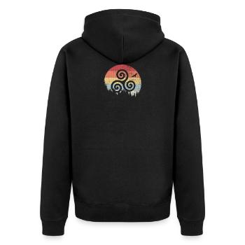 Triskele - Unisex Premium Organic Zip Hoodie - black - Back - Nico (187cm)