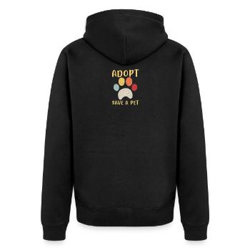 Adoptez sauver un animal de compagnie chat et chien de sauvetage d'animaux - Veste à capuche bio Premium Unisexe - noir - Dos - Nico (187cm)