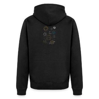 Artistic Universe Design Quote Colorful Planets Ar - Unisex Premium Organic Zip Hoodie - black - Back - Nico (187cm)
