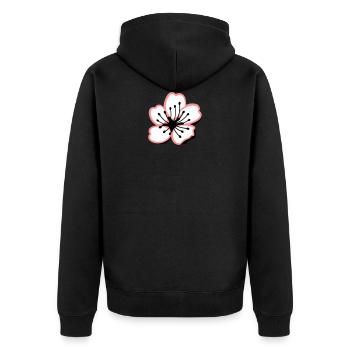 Sakura cherry blossom - Unisex Premium Organic Zip Hoodie - black - Back - Nico (187cm)