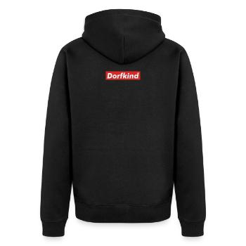 Dorfkind Landwirt - Unisex Premium Bio Zip Hoodie - Schwarz - Hinten - Nico (187cm)