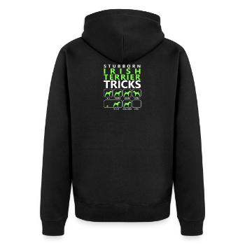 Stubborn Irish Terrier Tricks - Unisex Premium Organic Zip Hoodie - black - Back - Nico (187cm)