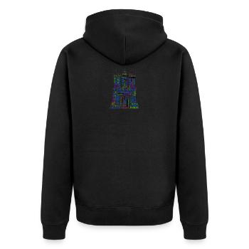 Hamburg Wordcloud Design Districts - Unisex Premium Organic Zip Hoodie - black - Back - Nico (187cm)