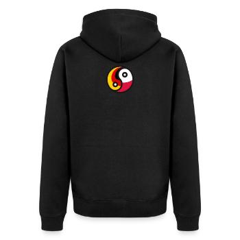 German-Polish friendship - Unisex Premium Organic Zip Hoodie - black - Back - Nico (187cm)