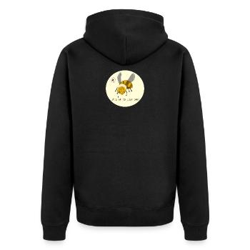 Derpy Bee en jaune - C'est bon de juste être abeille! - Veste à capuche bio Premium Unisexe - noir - Dos - Nico (187cm)
