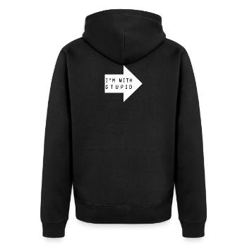 J’ai un peu de stupide - Veste à capuche bio Premium Unisexe - noir - Dos - Nico (187cm)