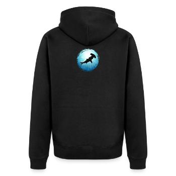 Hammerhead shark blue sea ocean diving freediving Ap - Unisex Premium Organic Zip Hoodie - black - Back - Nico (187cm)