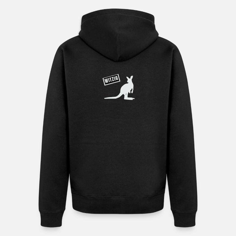 Känguru. Witzig. - Unisex Premium Bio Zip Hoodie - Schwarz